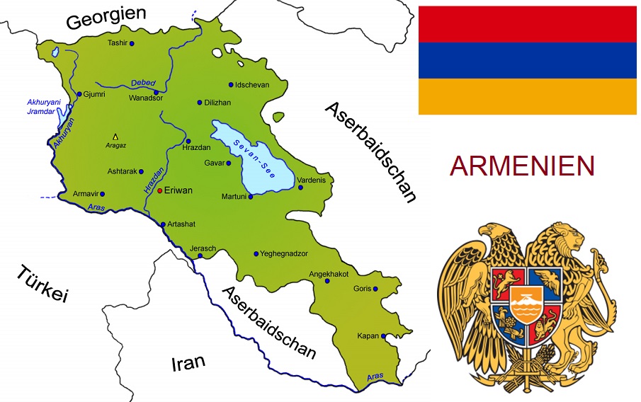 Armenien Landkarte Flagge